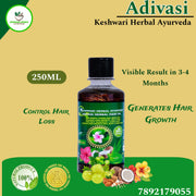 🔻250ML Adivasi Keshwari Pure Ayurveda hair oil (Long hair Growth hair and white hair 45 days Trail package)